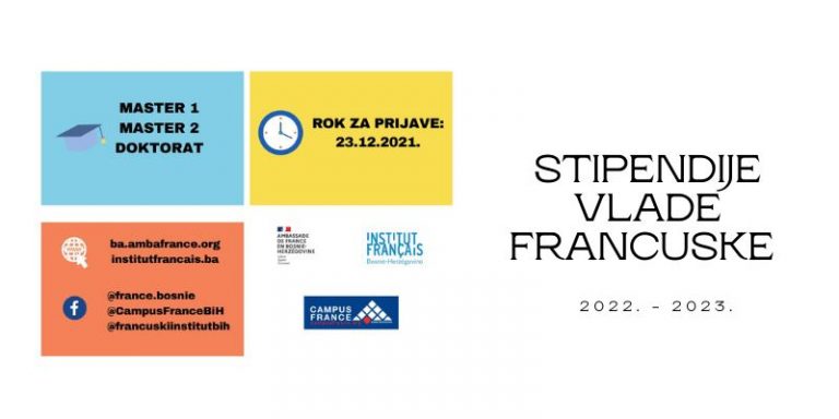 STUDIRATI U FRANCUSKOJ | KONKURS | STIPENDIJE VLADE FRANCUSKE 2022.
