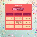 calendrier activités Mars 2026